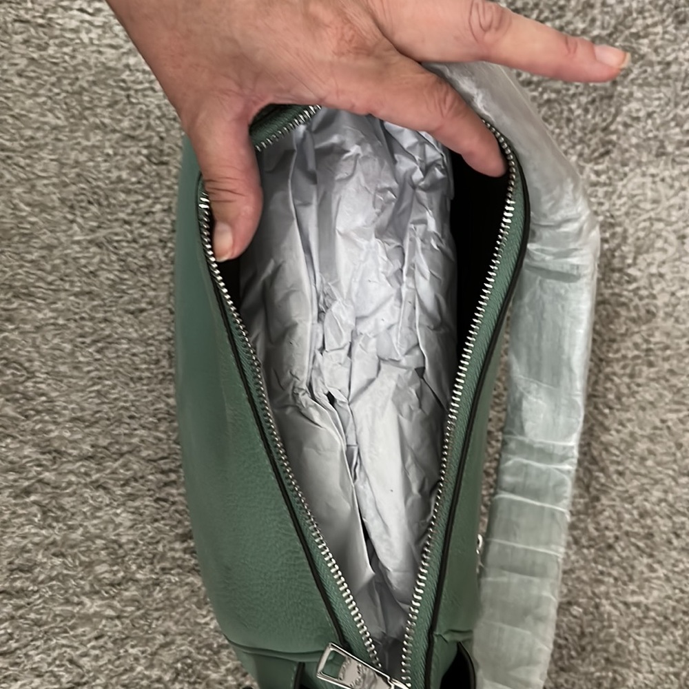 COACH REFINED PEBBLE LEATHER RORI SHOULDER BAG (Washed Green) - Picture 5 of 5